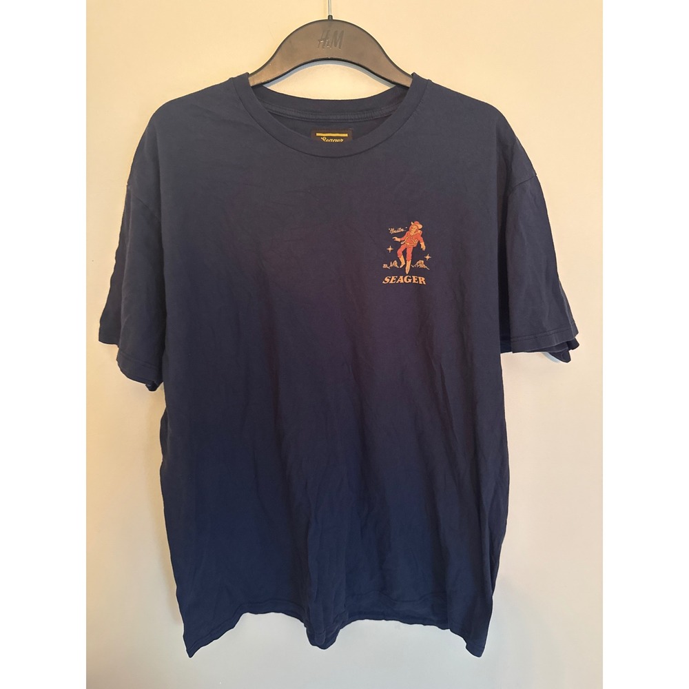 Seager Co Mens Houston Space Cowboy Graphic T-Shirt Navy Blue XXL